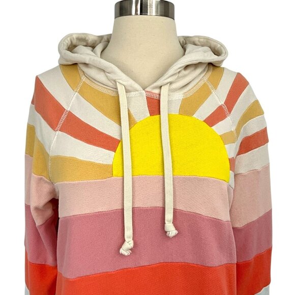Faherty Soleil Hoodie Sunrise Sweatshirt Color Block Rainbow Size S - Picture 2 of 10